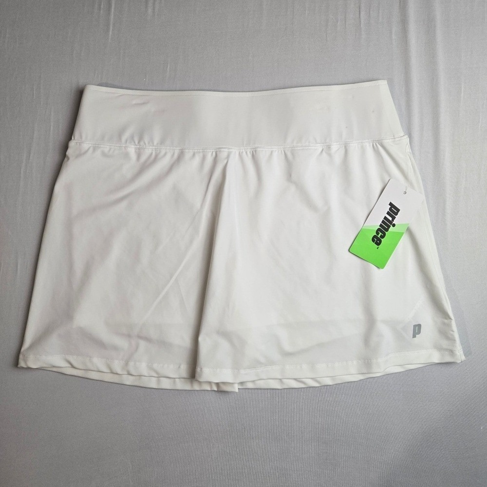 Prince Women Tennis Skort White Athletic Skirt Moisture Wicking Size M NWT
